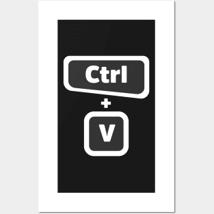 Ctrl + V  - Computer Programming - Dark Color Posters and Art